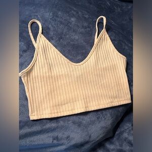 SHEIN crop tank top in a beige color
